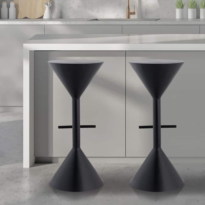 Svelte 29.75" Modern Industrial Iron Hourglass Backless Bar Stool with